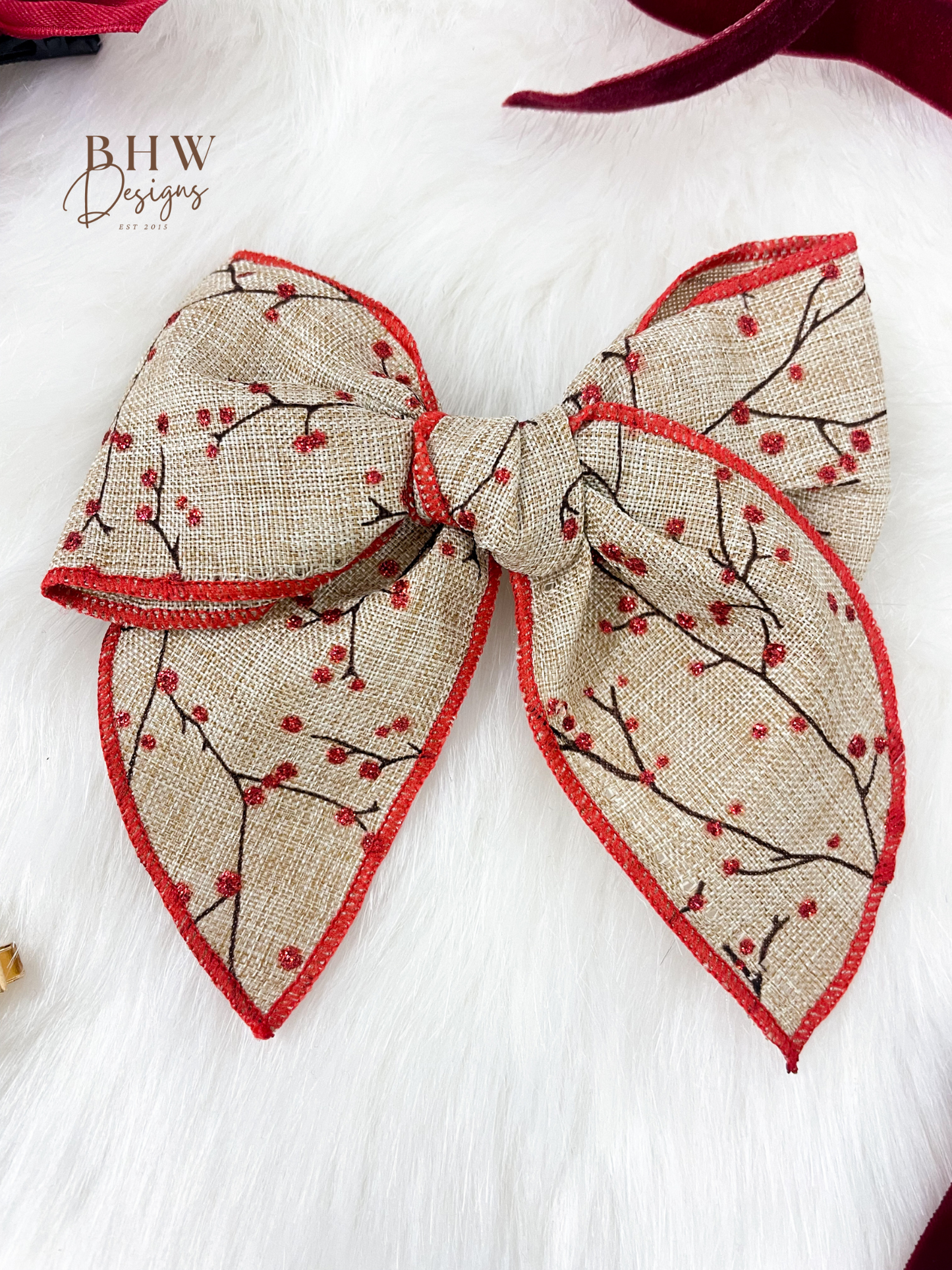 Large Berry Hair Bow