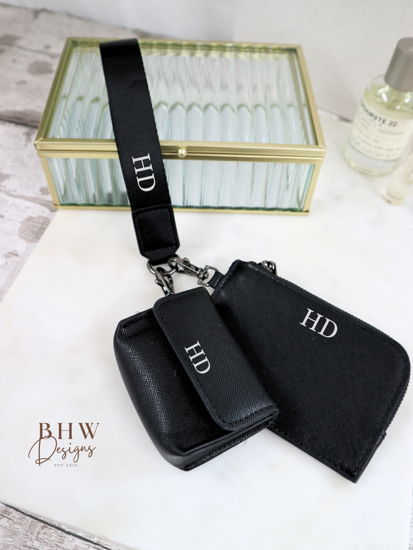 Personalised Key Ring - AirPod case - Wallet - Black