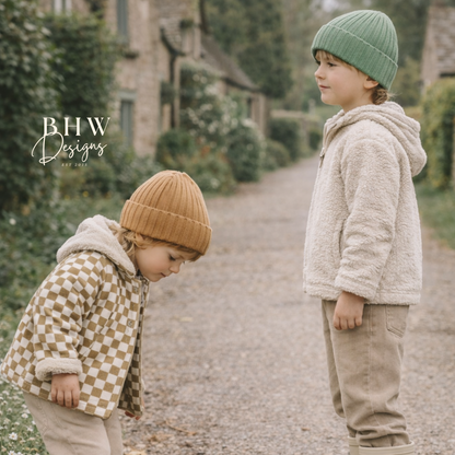 Organic Cotton Kids Beanie 3-7 years - Biscuit