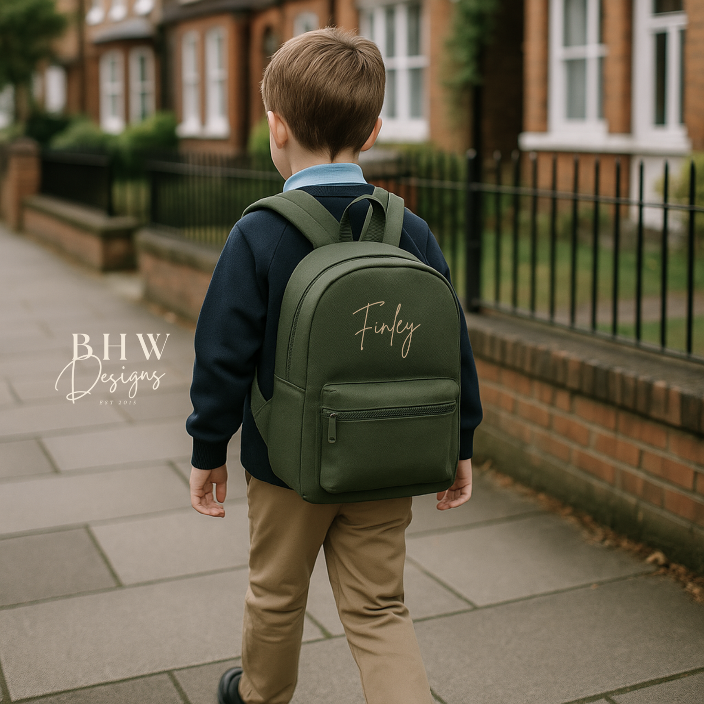 Personalised Kid's Mini Backpack - Olive Green