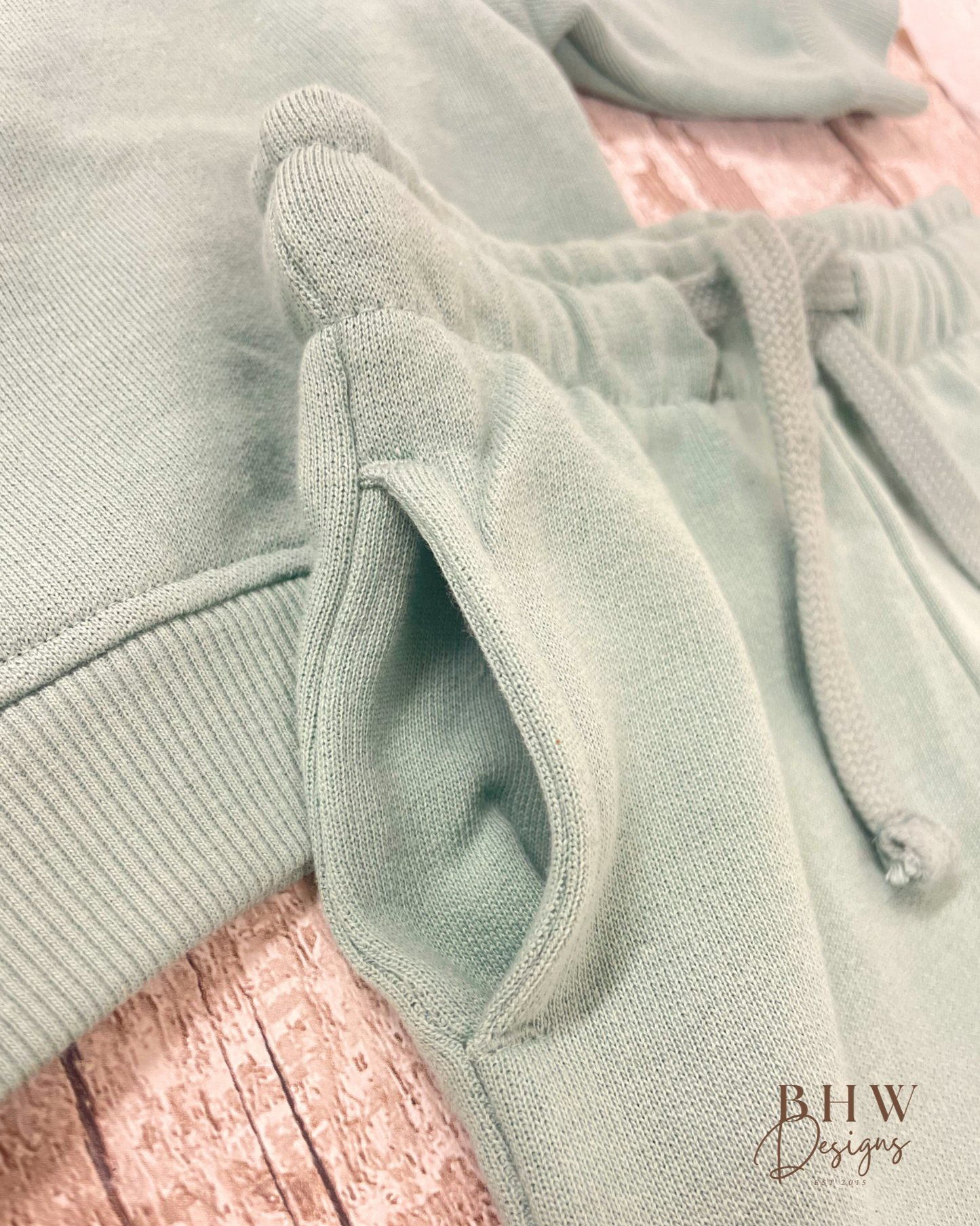 Personalised Sweater and Short Jersey Set - Sage Green