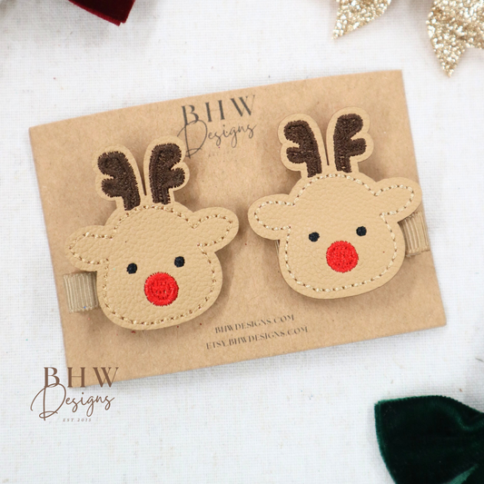 Reindeer Hair Clip Set