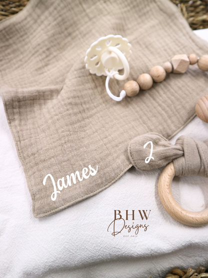 3 Piece Personalised Baby Set - Stone
