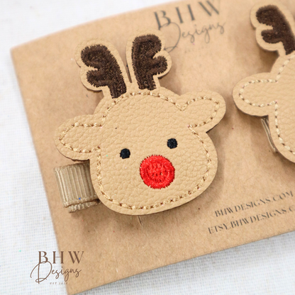 Reindeer Hair Clip Set