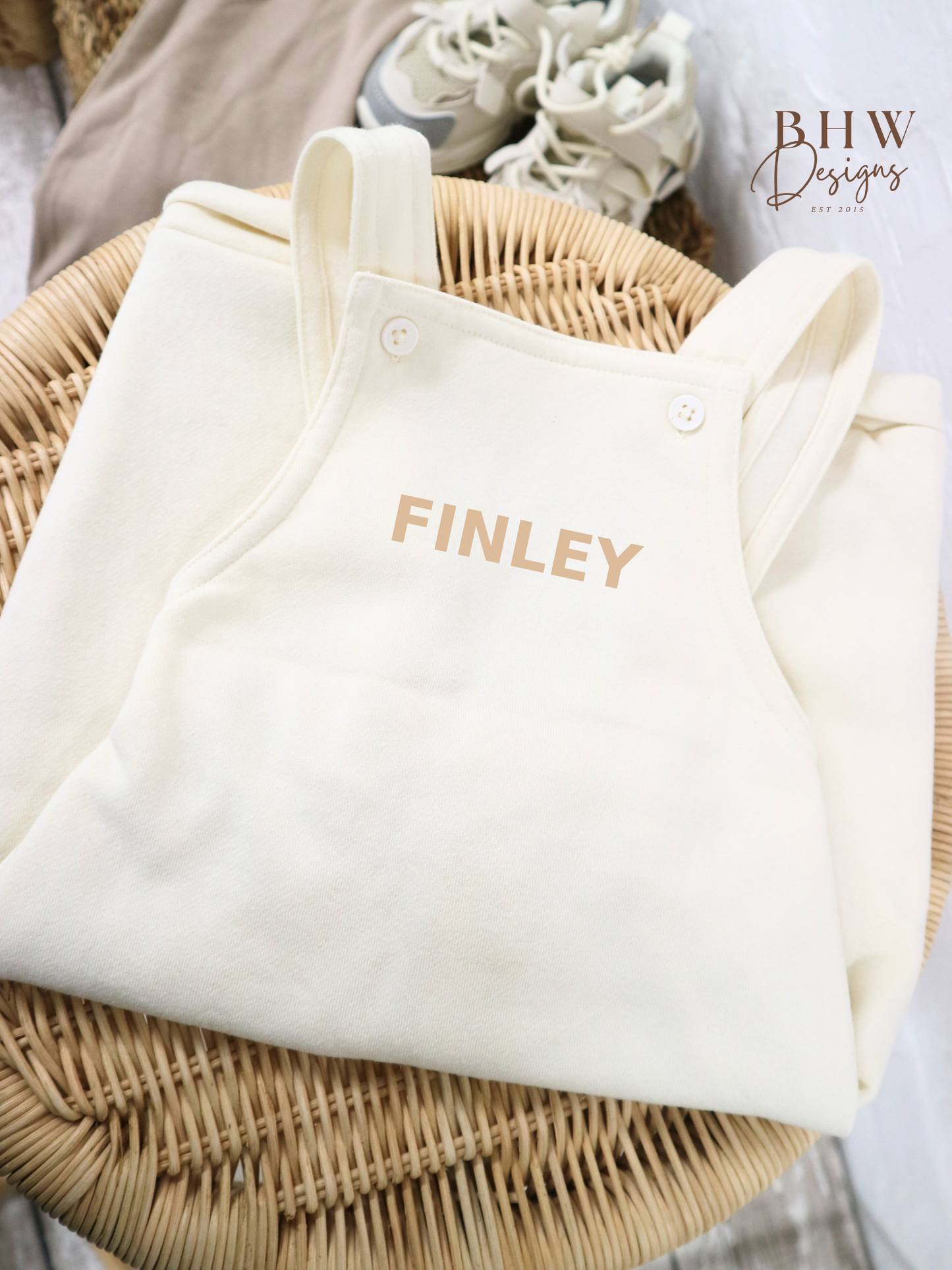 Personalised Dungarees - Vanilla