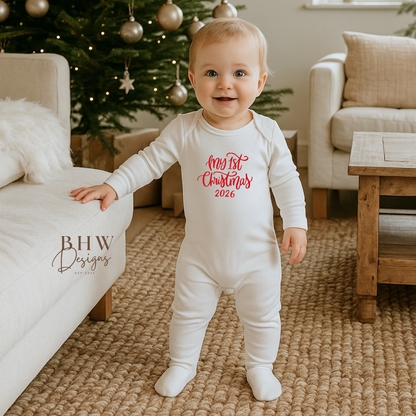 My 1st Christmas Bodysuit - White