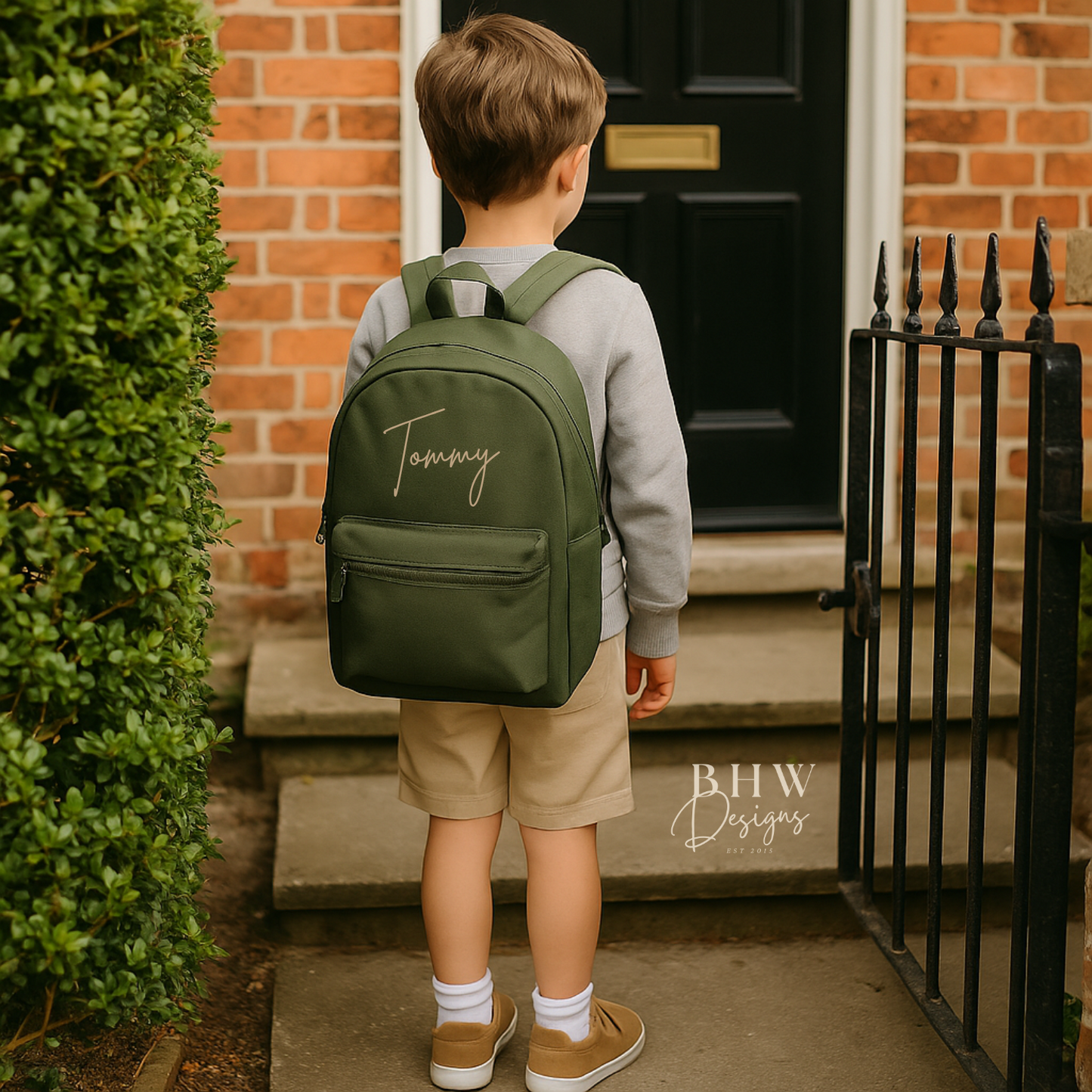 Personalised Kid's Mini Backpack - Olive Green