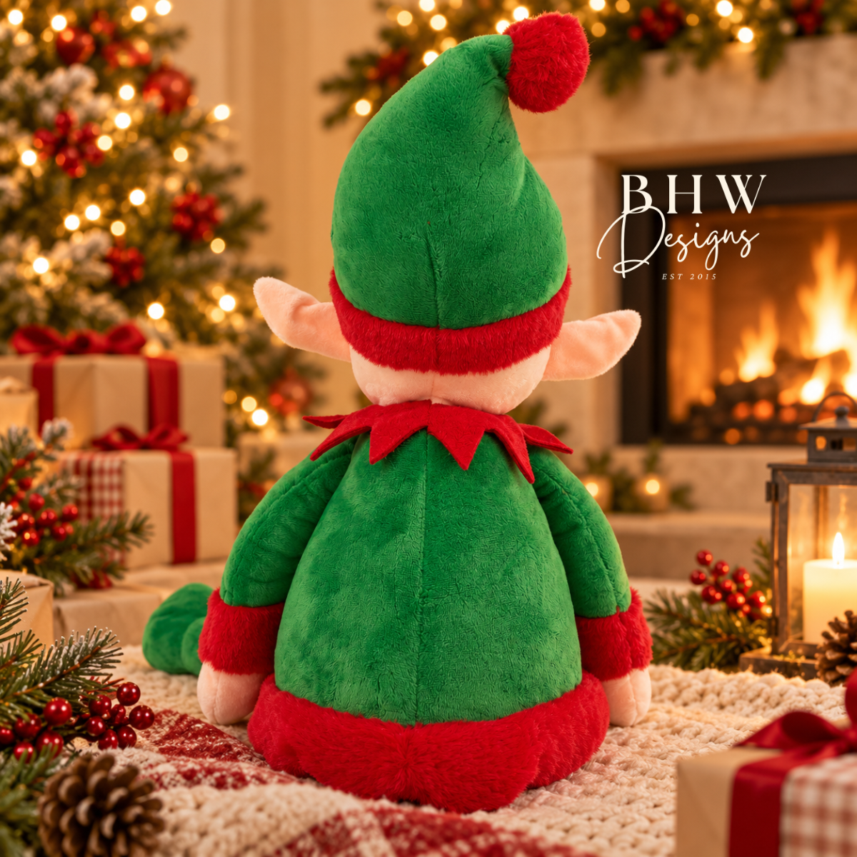 Personalised Name Elf Christmas Large Soft Toy