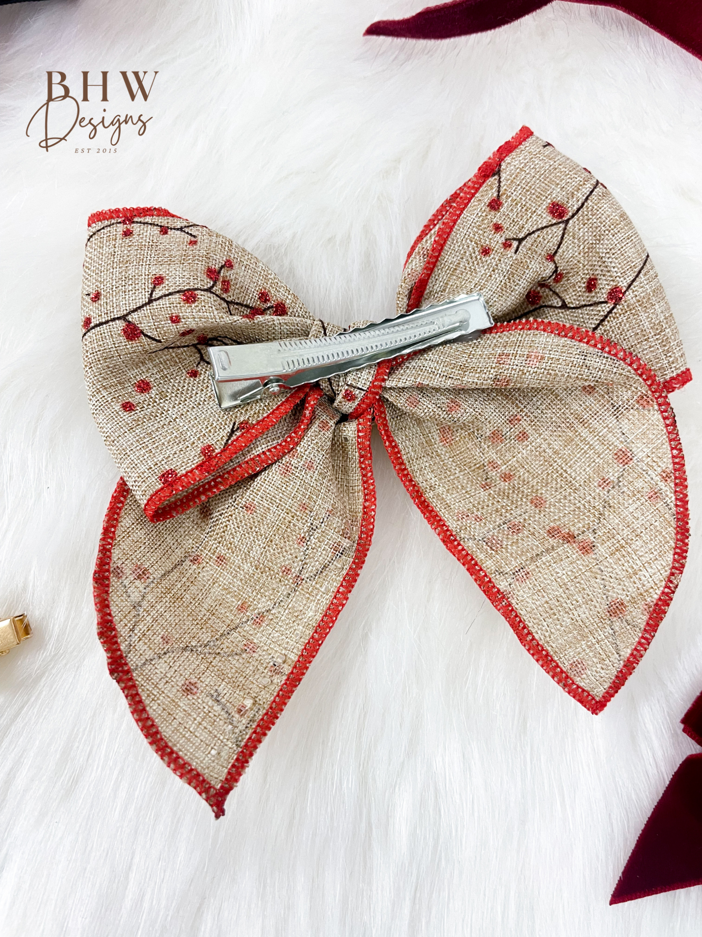 Large Berry Hair Bow
