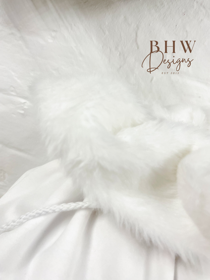 Personalised White Velvet Christmas Santa Sack and stocking set