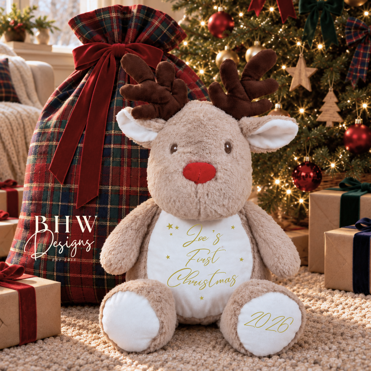 Personalised First Christmas Reindeer