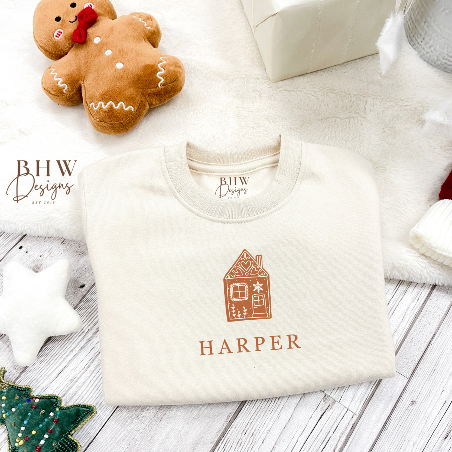 Personalised Gingerbread House Oat Sweatshirt