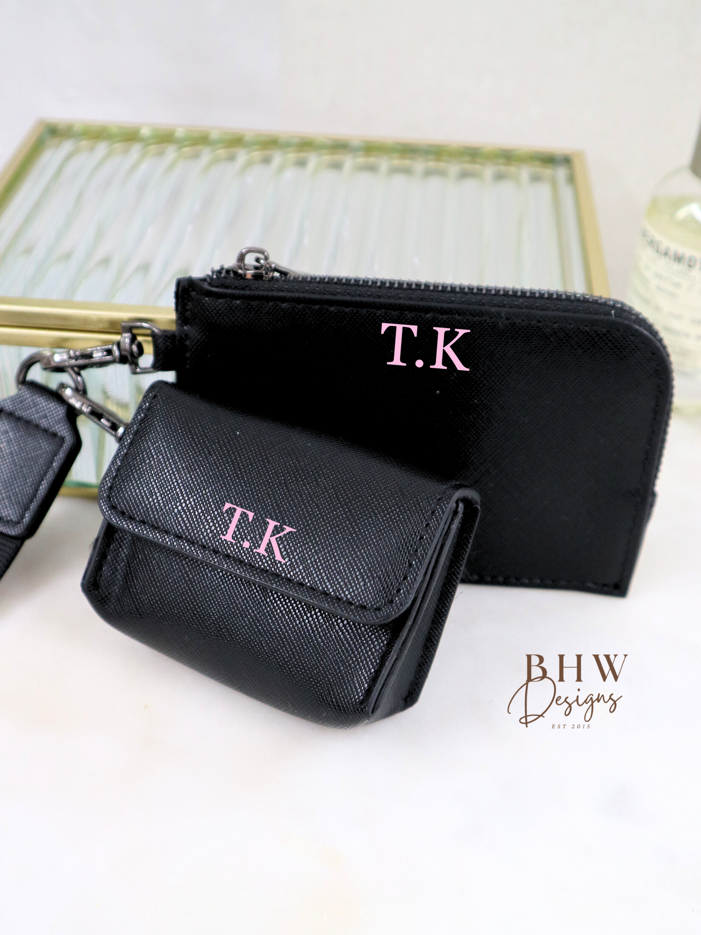 Personalised Key Ring - AirPod case - Wallet - Black