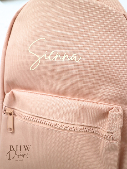 Personalised Kid's Mini Backpack - Peach