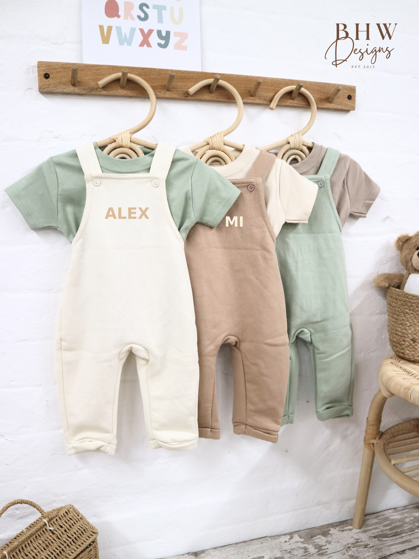 Personalised Dungarees - Vanilla
