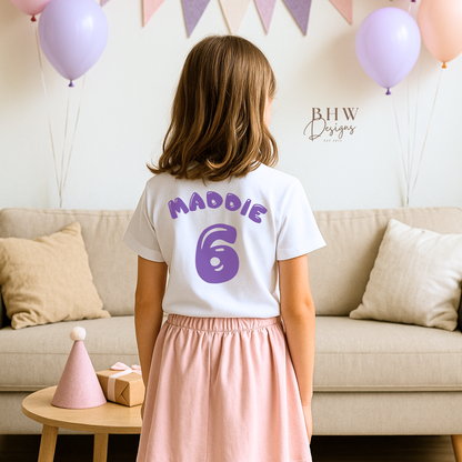 Birthday Age and Name T-shirt