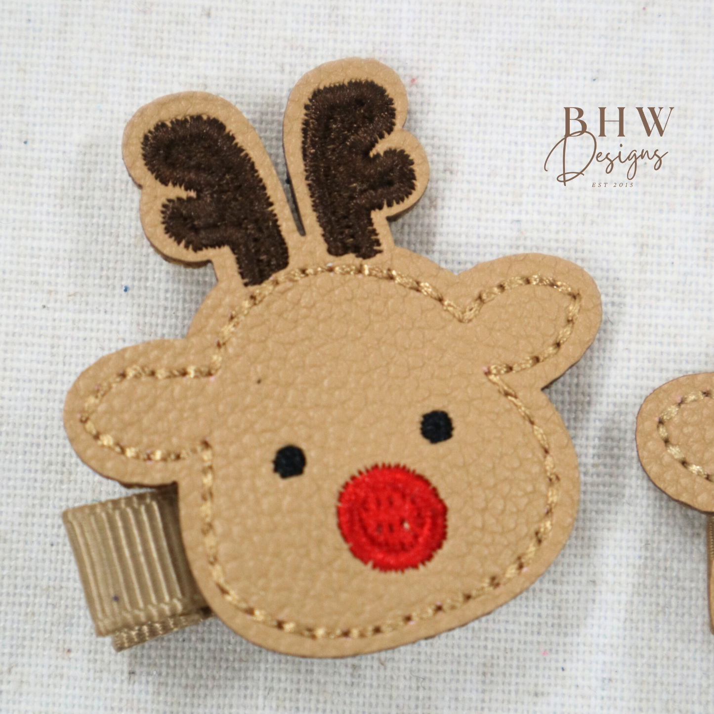 Reindeer Clip & Red Bow Set