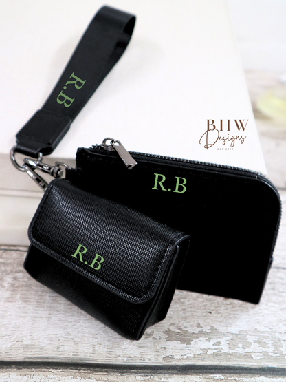 Personalised Key Ring - AirPod case - Wallet - Black