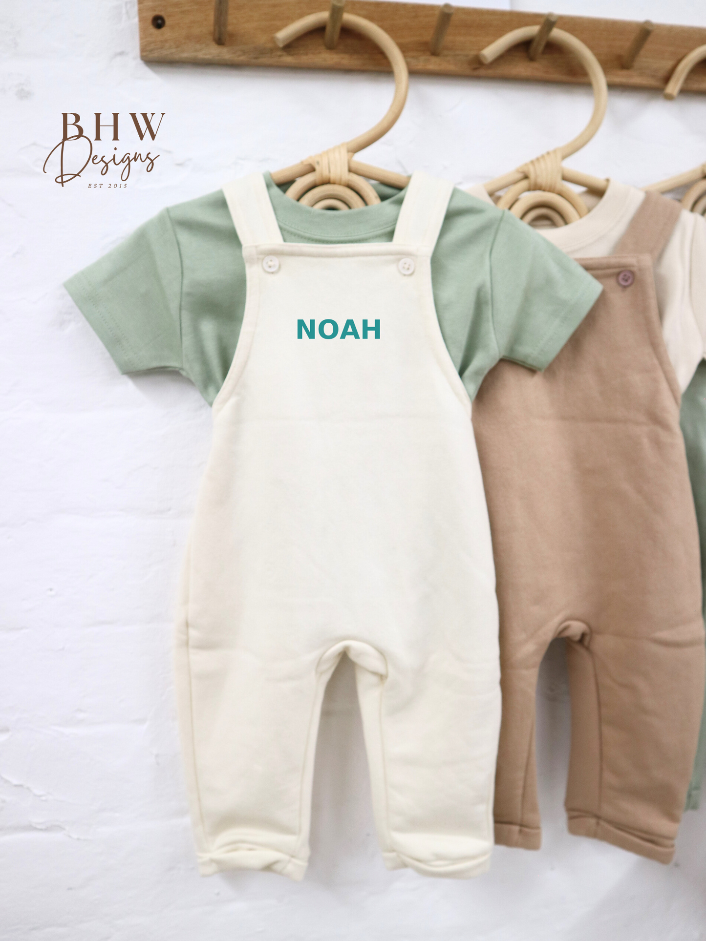 Personalised Dungarees - Vanilla