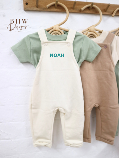 Personalised Dungarees - Vanilla