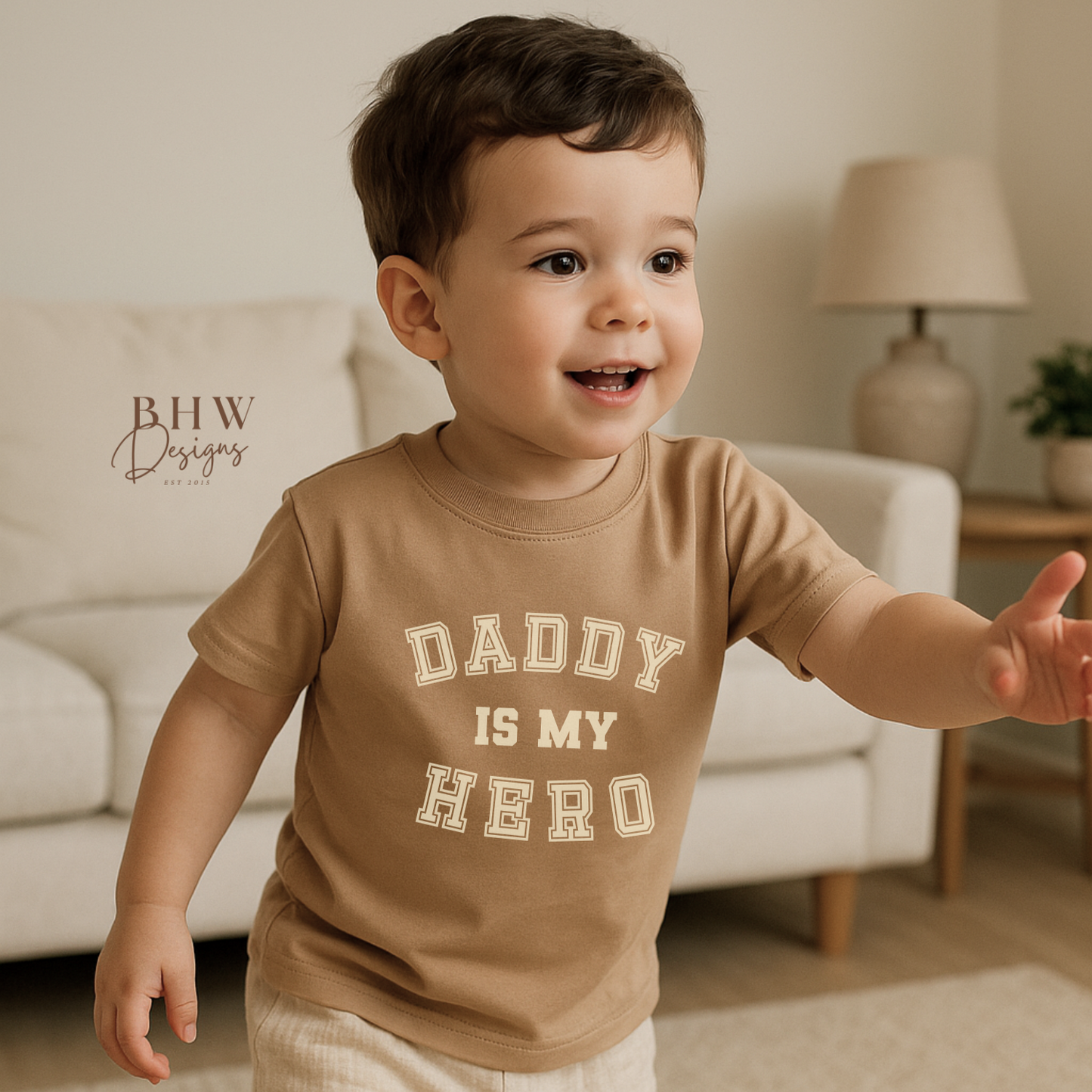 Daddy is my Hero T-shirt - Beige