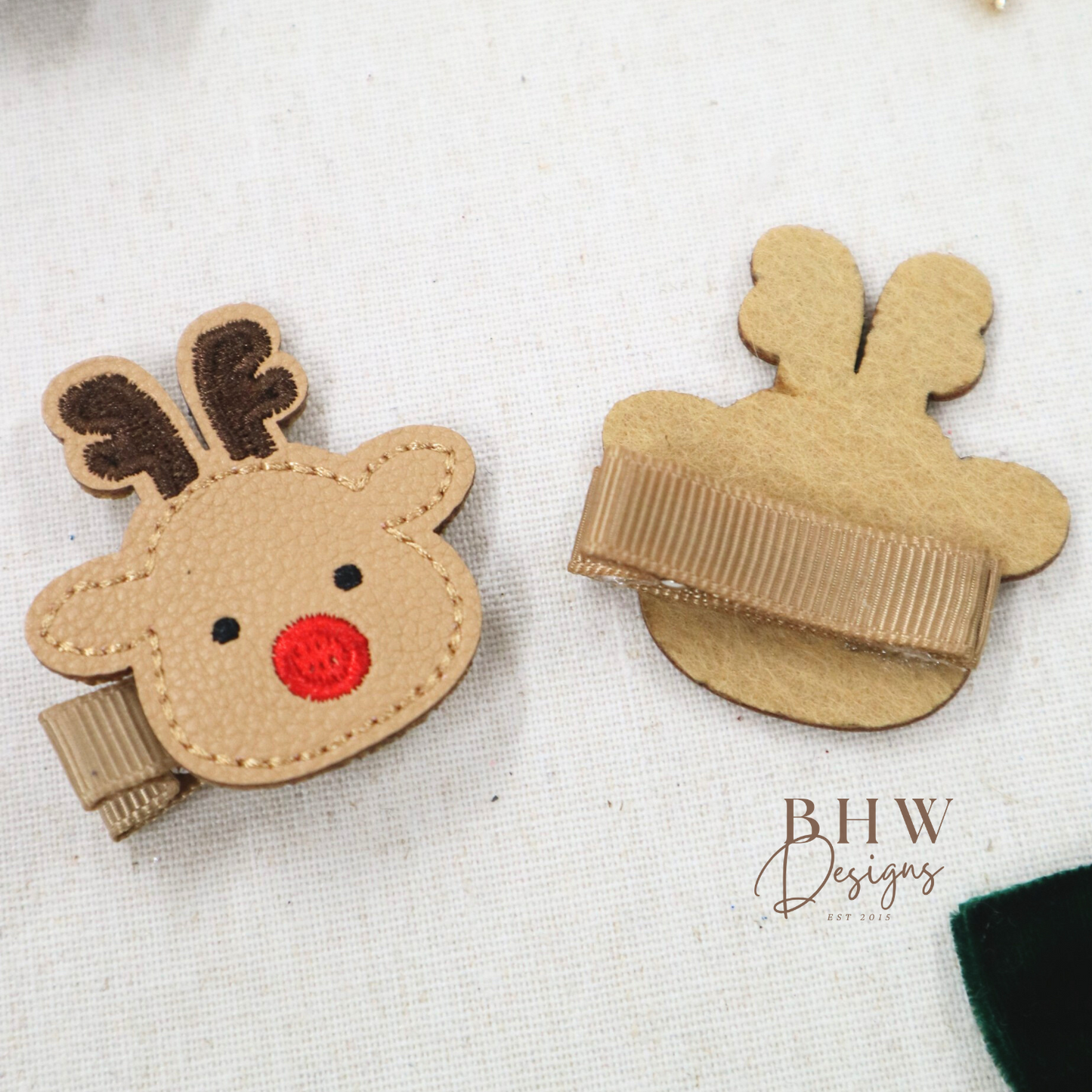 Reindeer Clip & Red Bow Set
