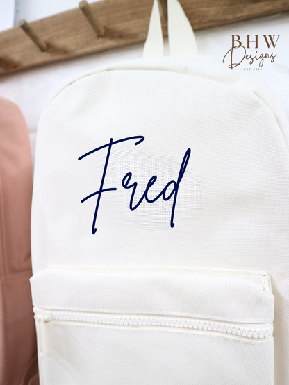 Personalised Kid's Mini Backpack - Cream