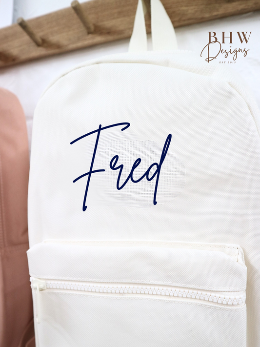 Personalised Kid's Mini Backpack - Cream