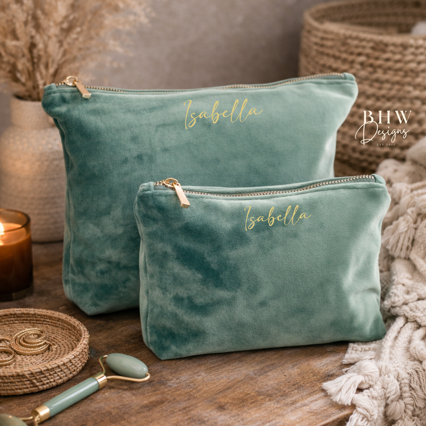 Personalised Velvet Bag - Jade