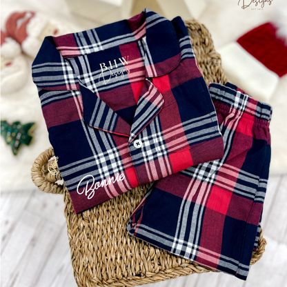 Personalised Children's Tartan Pyjamas