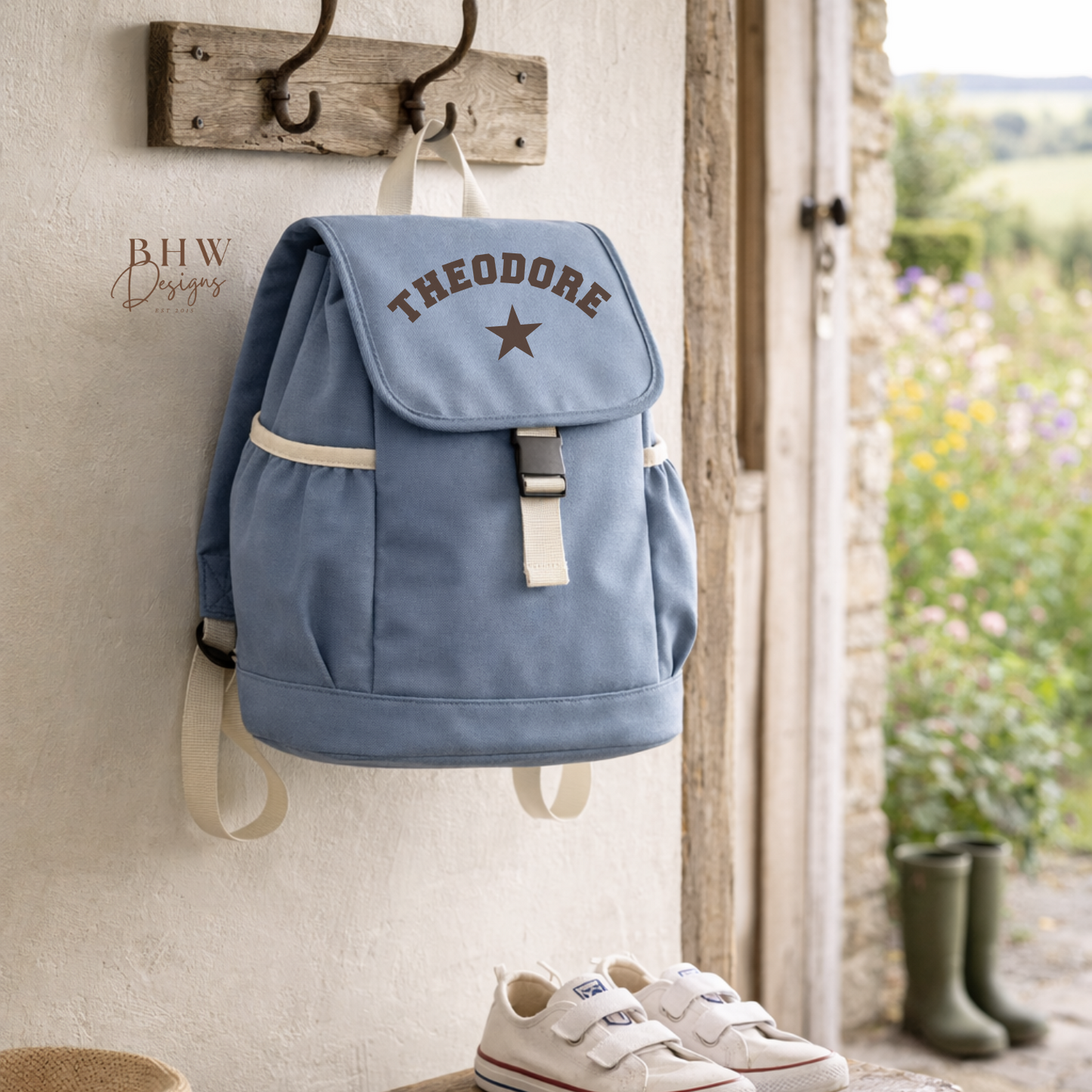 Personalised Kid's Adventure Backpack - Dusky Blue