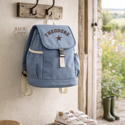 Personalised Kid's Adventure Backpack - Dusky Blue