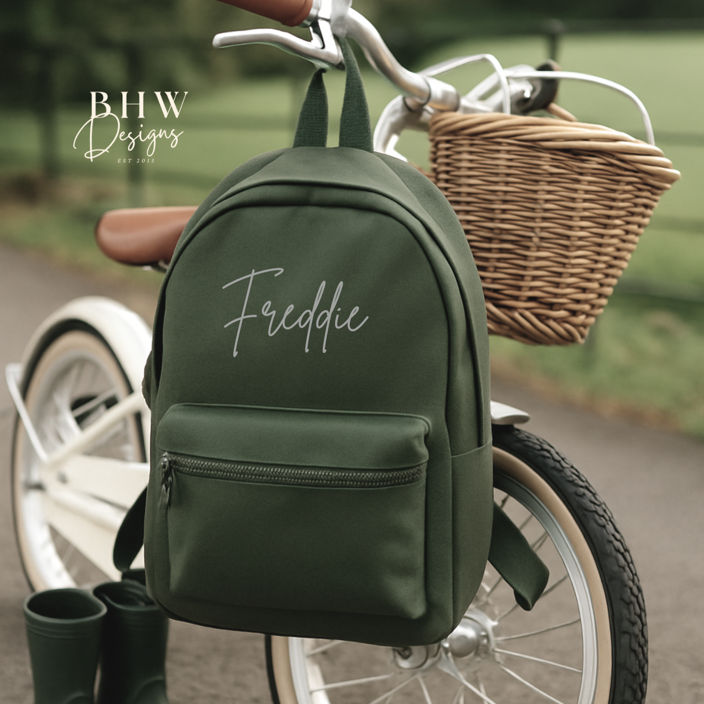 Personalised Kid's Mini Backpack - Olive Green