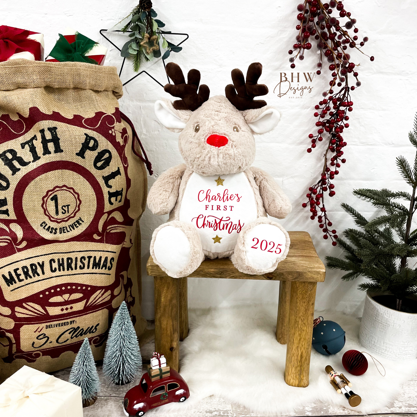 Personalised First Christmas Reindeer