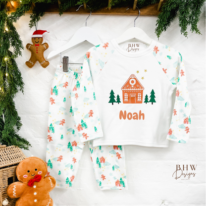 Personalised Gingerbread House Christmas Pyjamas