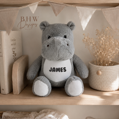 Personalised Hippo Soft Toy
