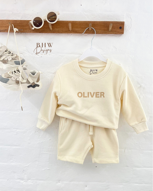 Personalised Sweater and Short Jersey Set - Vanilla