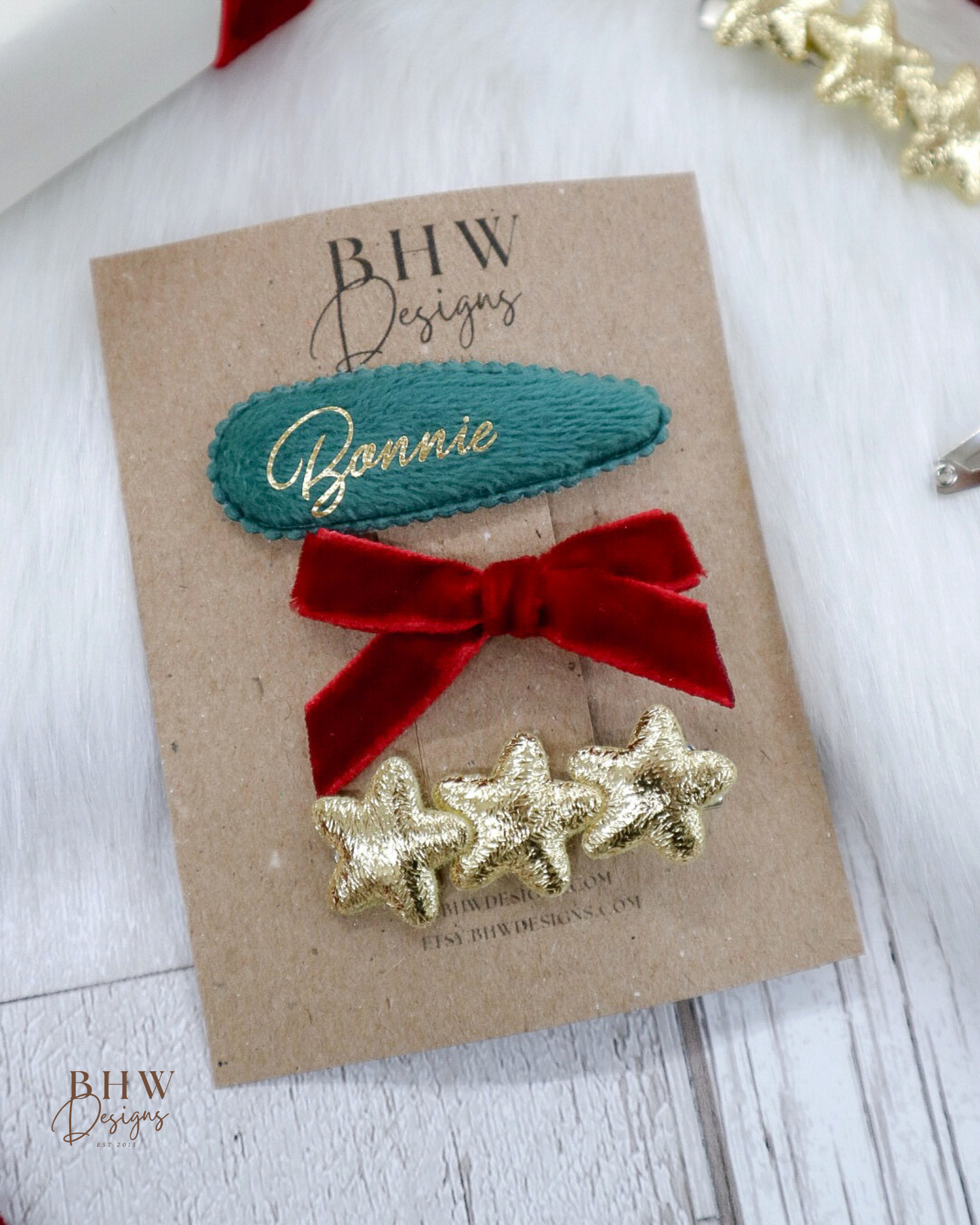 Personalised Name Hair Bow & clip set