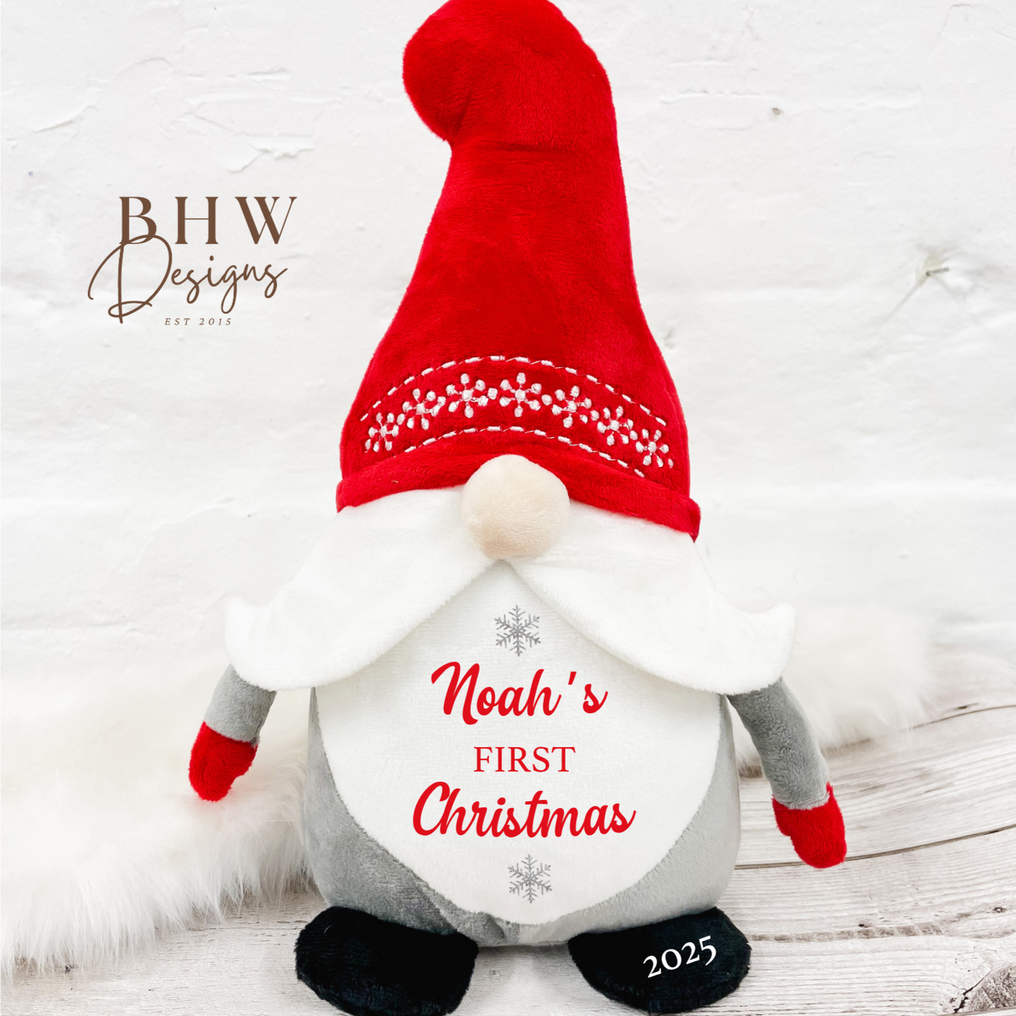 Personalised First Christmas Gonk Soft Toy