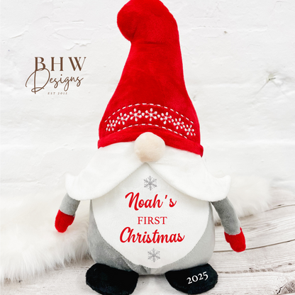 Personalised First Christmas Gonk Soft Toy