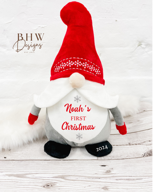 Personalised First Christmas 2025 Gonk Soft Toy