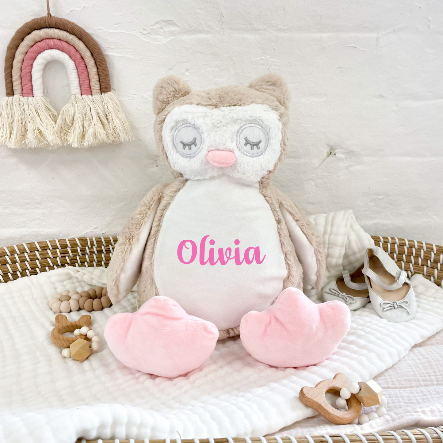 Personalised Owl Soft Toy Teddy