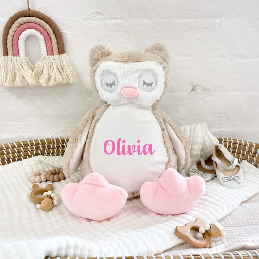 Personalised Owl Soft Toy Teddy