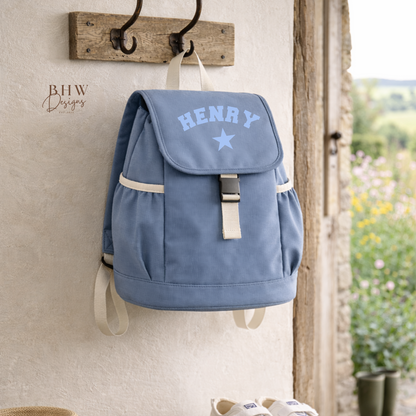 Personalised Kid's Adventure Backpack - Dusky Blue