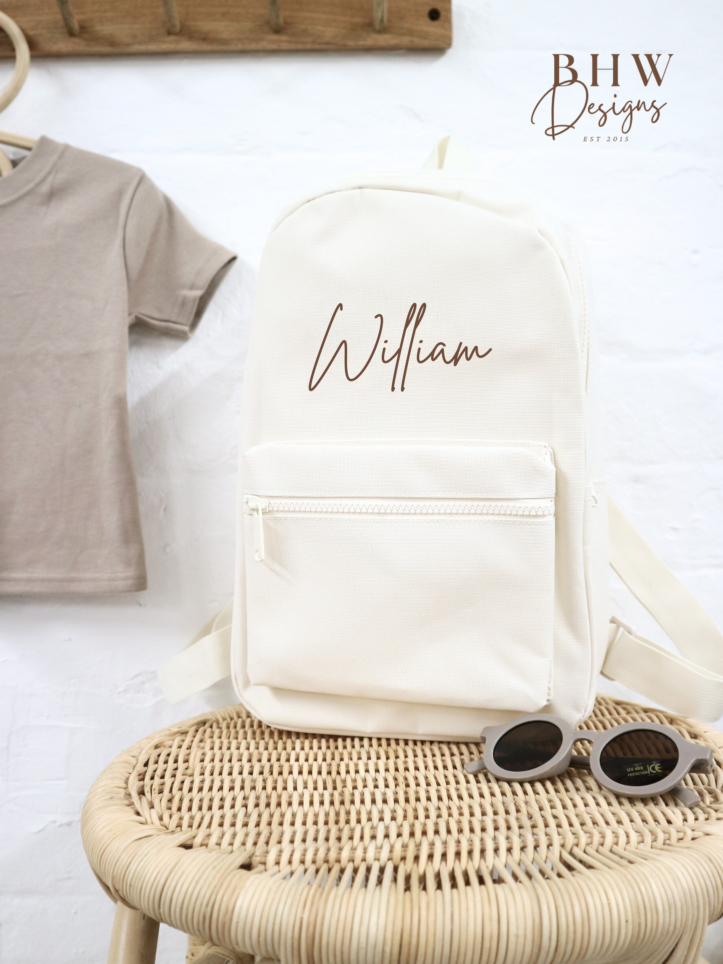 Personalised Kid's Mini Backpack - Cream