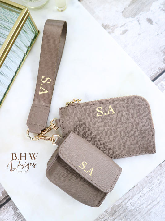 Personalised Key Ring - AirPod case - Wallet - Taupe