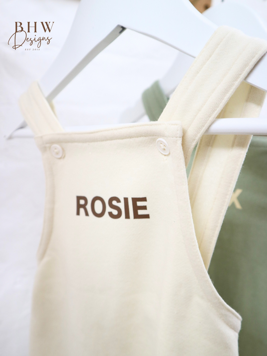Personalised Dungarees - Vanilla