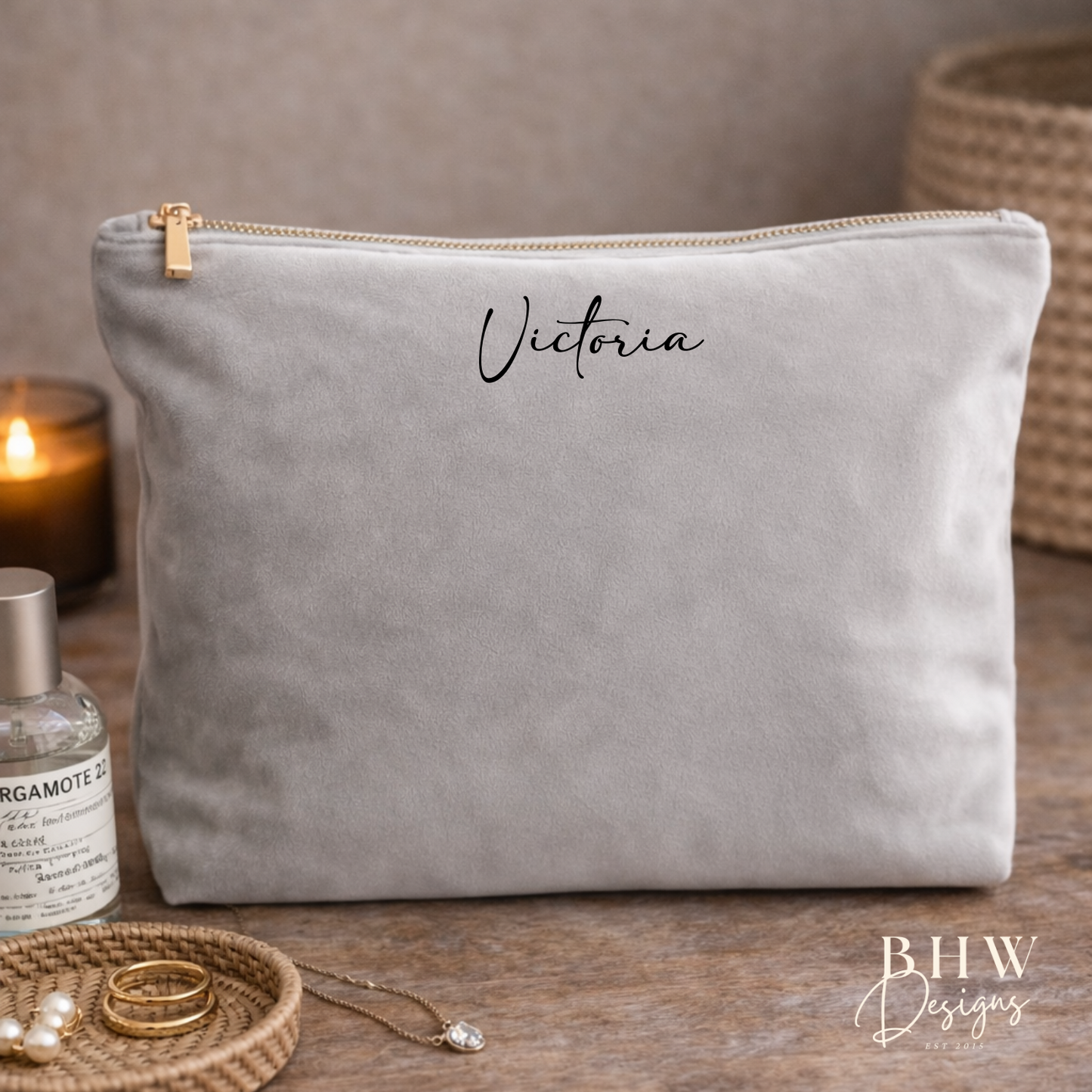 Personalised Velvet Bag - Moonstone