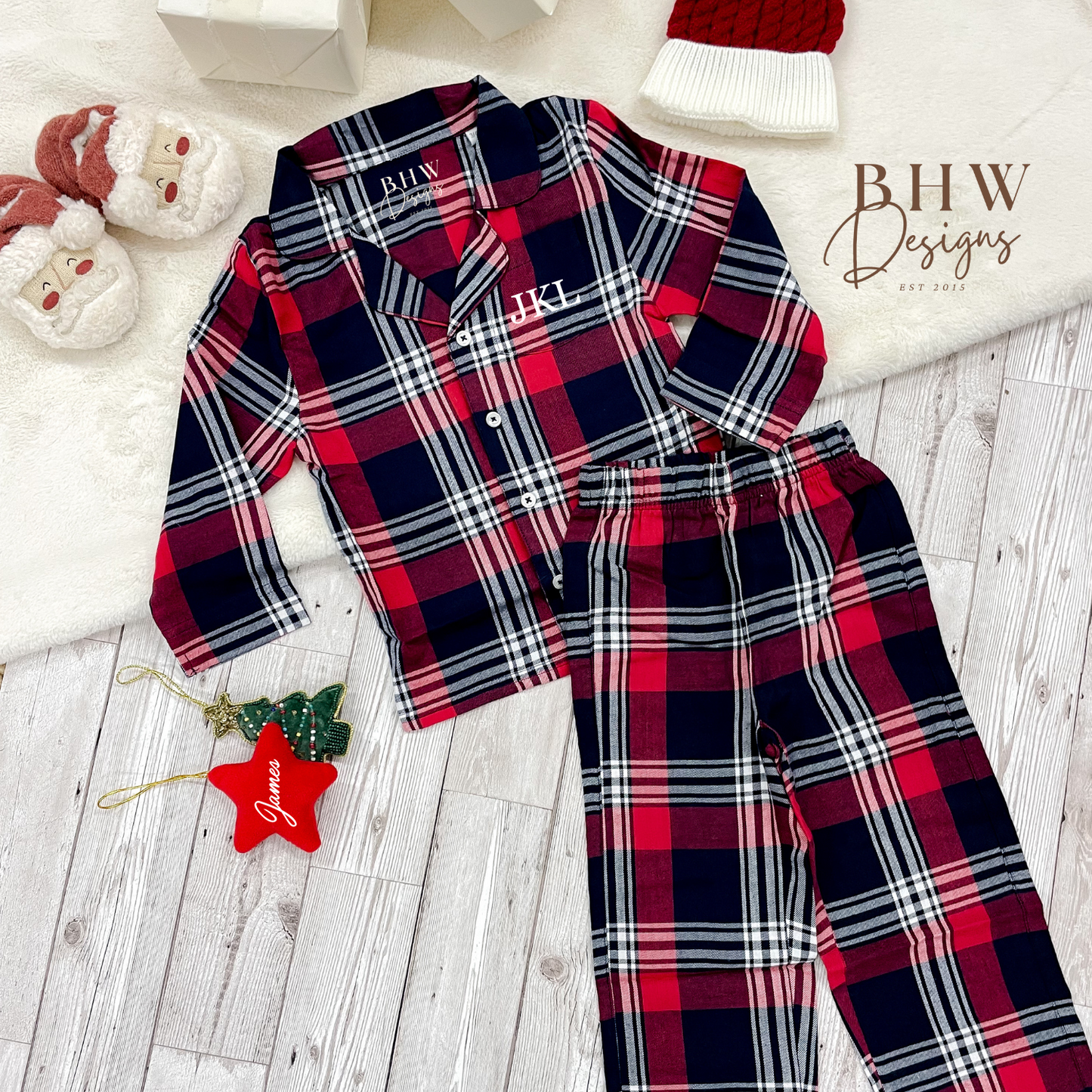 Personalised Initial Children's Tartan Pyjamas