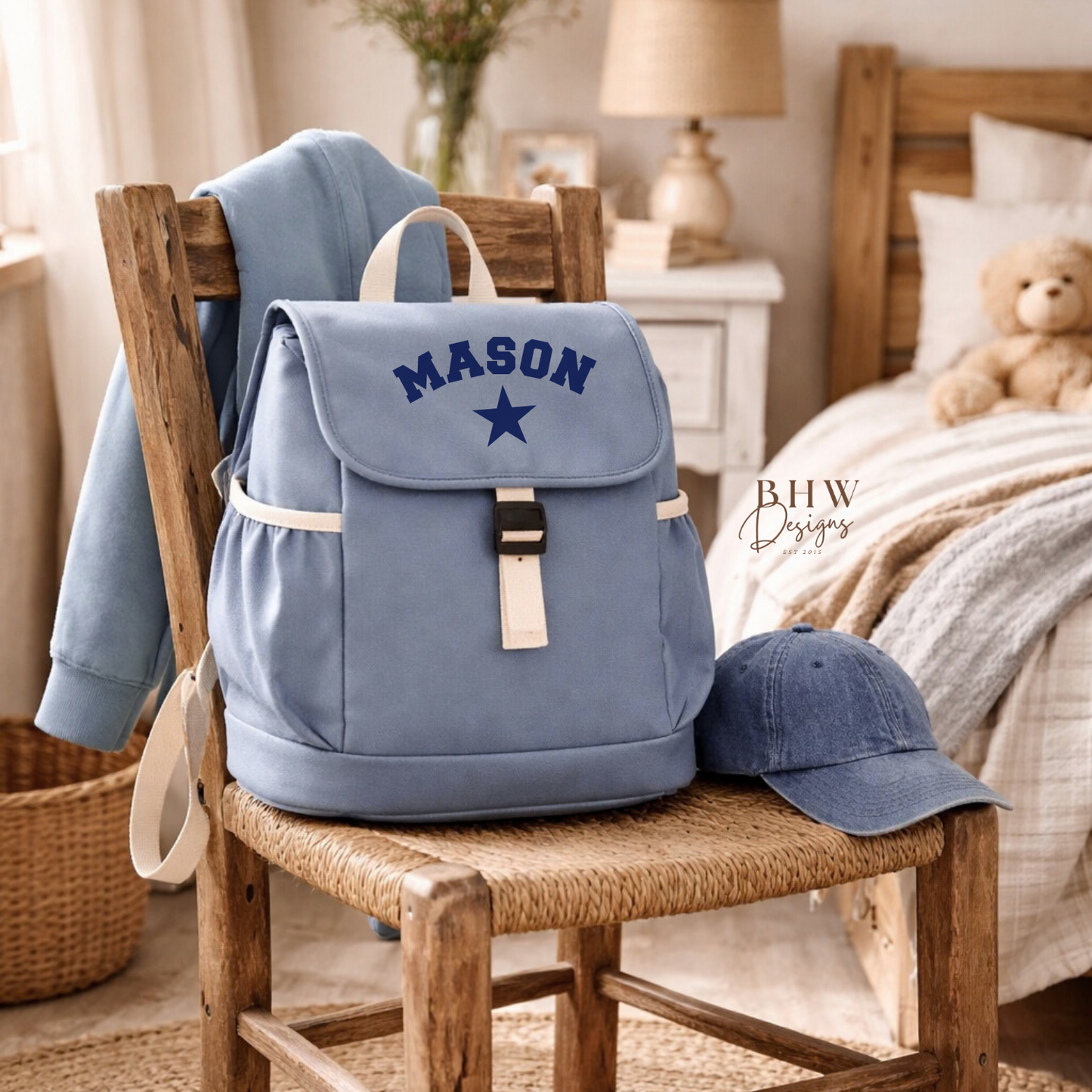 Personalised Kid's Adventure Backpack - Dusky Blue